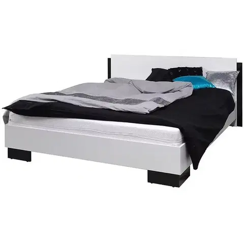 Dvojlôžkové postele Posteľ Lux čierno/biela