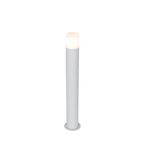 Vonkajsie osvetlenie Stojanové vonkajšie svietidlo biele s opálovým tienidlom 70 cm - Odense
