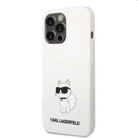 Puzdrá na mobilné telefóny Zadný kryt Karl Lagerfeld Liquid Silicone Choupette NFT pre Apple iPhone 13 Pro, biela 57983112397