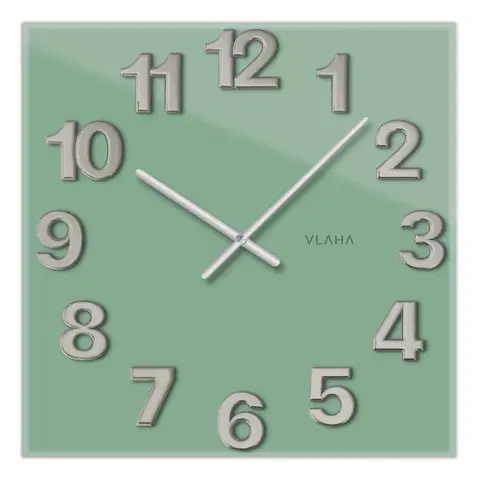 Hodiny Vlaha VCT1109 skleněné hodiny 40 x 40 cm, zelená