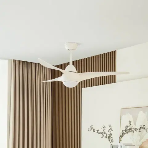 Stropné ventilátory so svetlom Starluna Stropný ventilátor Starluna LED Zoika, biely, tichý, Ø 115 cm