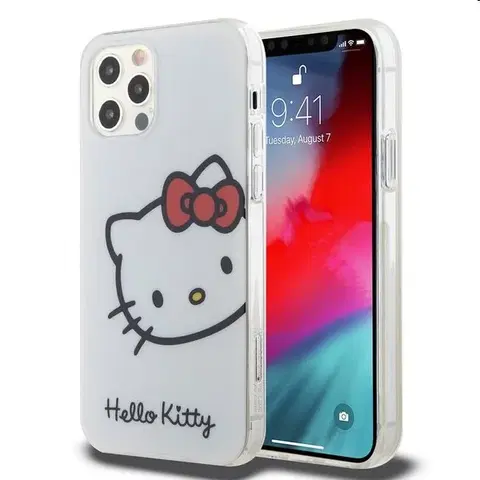 Puzdrá na mobilné telefóny Zadný kryt Hello Kitty IML Head Logo pre Apple iPhone 1212 Pro, biele 57983116895