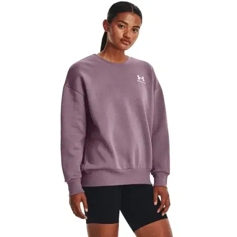 Mikiny Under Armour Dámska Mikina Essential Fleece OS Crew Purple  SS