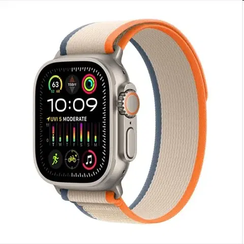 Inteligentné hodinky Apple Watch Ultra 2 GPS , 49mm , titánové puzdro  s trailovým remienkom oranžová/béžová - M/L
