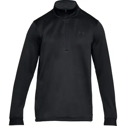 Pánske mikiny Under Armour Armour Fleece 1/2 Zip Black/Black - XL