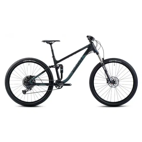 Bicykle Celoodpružený bicykel Ghost Kato FS Essential 27.5 - model 2024 Black/Green Matt - XS (15", 156-164 cm)