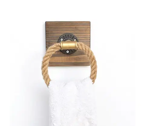Kúpeľňové skrinky  Držiak uterákov BORURAF 14x14 cm hnedá 