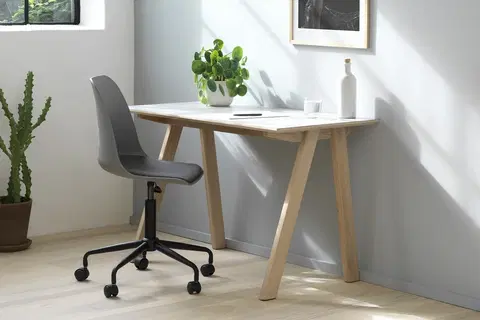 Kancelárske stoličky Furniria Dizajnová kancelárska stolička Jeffery sivá