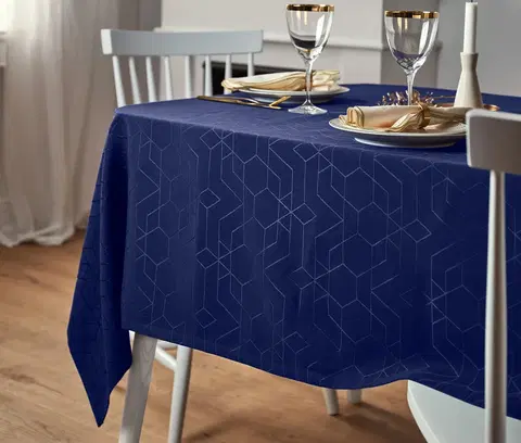 Tablecloths Žakárový obrus, nadmerná veľkosť, modrý