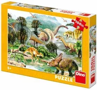 Od 100 dielikov Dino Toys Puzzle Život dinosaurov 100 XL Dino
