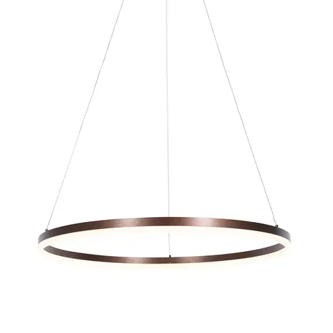 Zavesne lampy Dizajnové závesné svietidlo bronzové 80 cm vrátane LED 3-stupňovo stmievateľné - Anello