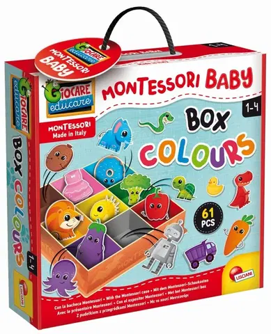 Hračky spoločenské hry pre deti LISCIANIGIOCH - Montessori Baby Krabička - Farby