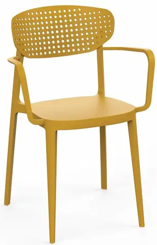 Jedálenské zostavy Jedálenská stolička AIRE ARMCHAIR Rojaplast Žltá