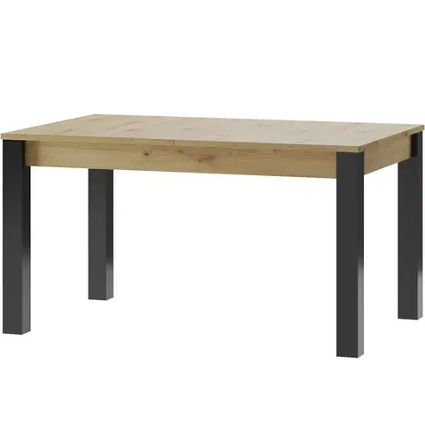 Jedálenské stoly Rozkladací stôl Lucas 40 140/210x90cm Artisan/čierna mat