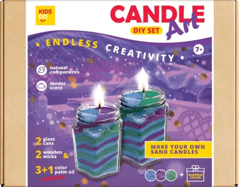 Kreatívne a výtvarné hračky FAR FAR LAND - Set na výrobu sviečok Fialová, zelená, modrá + 1 farba prekvapenie