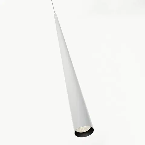Závesné svietidlá B.lux Dlhá závesná LED lampa Micro S75, biela