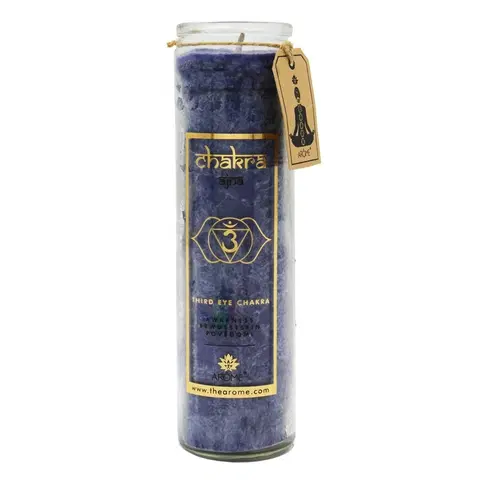 Dekoratívne sviečky Arome Vysoká vonná svieca Chakra Povedomie, vôňa morského vánku, 320 g