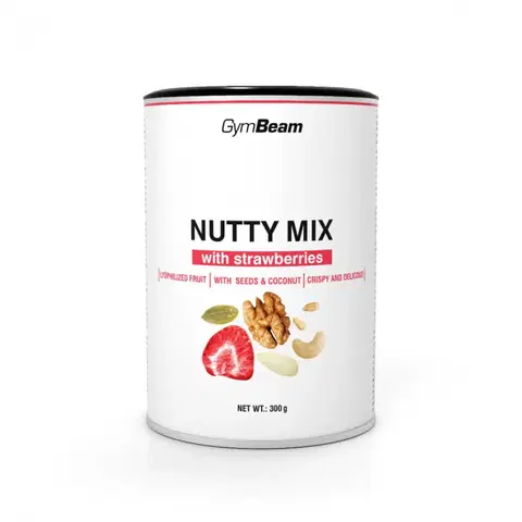 Orechy a semienka GymBeam Nutty Mix s jahodami 300 g