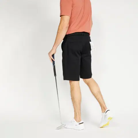 golf Pánske golfové chino šortky MW500 čierne
