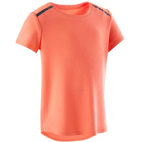 nohavice Detské tričko 500 na cvičenie oranžové
