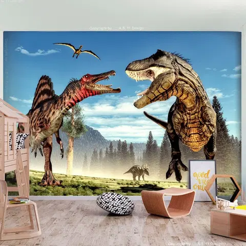 Fantasy tapety Fototapeta dinosaury - Fighting Dinosaurs