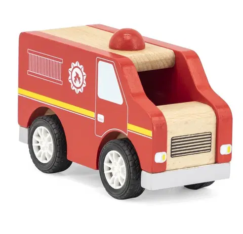 Drevené hračky VIGA - Drevené hasičské auto 13cm