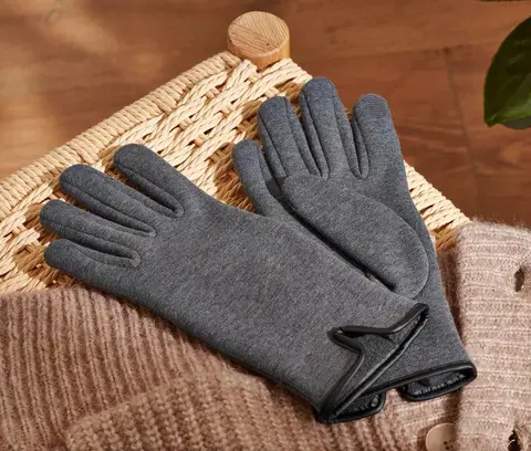 Gloves & Mittens Rukavice z teplákoviny, antracitové