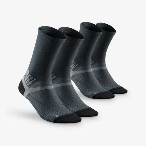 ponožky Turistické ponožky Hike 500 vysoké 2 páry čierne
