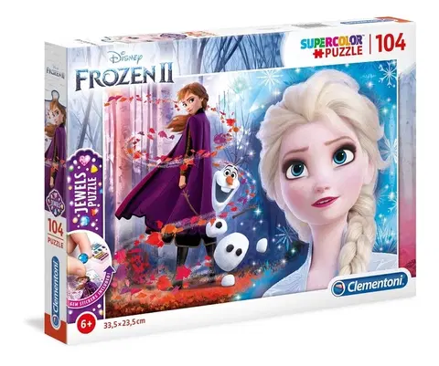 Hračky puzzle CLEMENTONI - Puzzle 104 Frozen2 s kamienkami