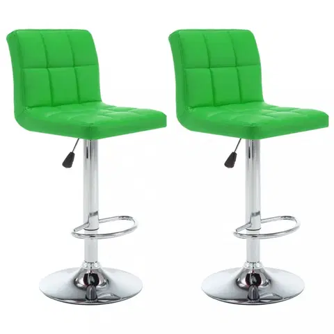 Barové stoličky Barové stoličky 2 ks umelá koža / kov Dekorhome Zelená