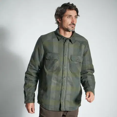 bundy a vesty Hrejivá bunda typu vrchná košeľa 500 zelená