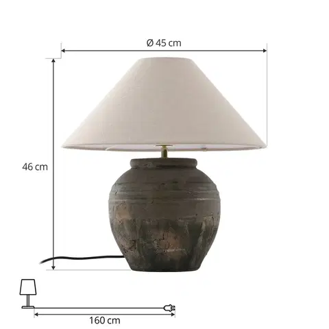 Lampy na nočný stolík Lucande Stolná lampa Lucande Thalorin, výška 46 cm, keramika