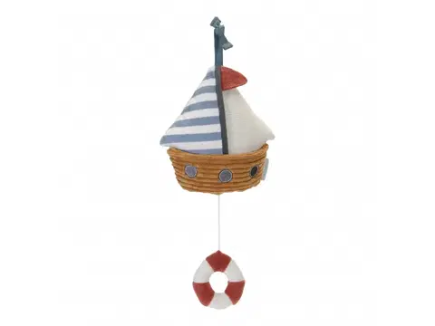 Hudobné hračky LITTLE DUTCH - Hrajúca loďka Námornícky záliv