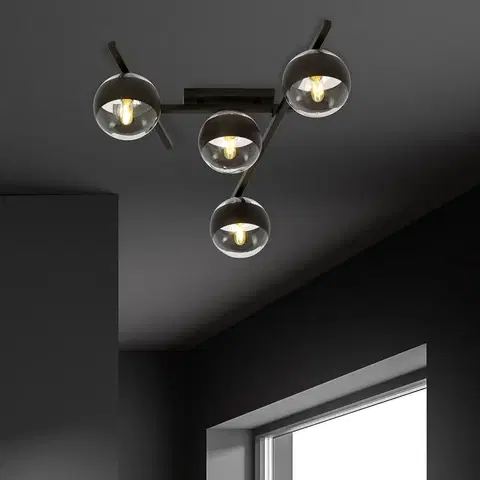 Stropné svietidlá EMIBIG LIGHTING Inteligentné stropné svietidlo, čierne/čierne, 4 svetlá