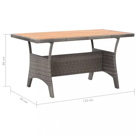 Záhradné stoly Záhradný stôl sivá / akácia Dekorhome 120 cm