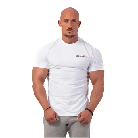Pánske tričká Pánske tričko Nebbia Minimalist Logo 293 White - M
