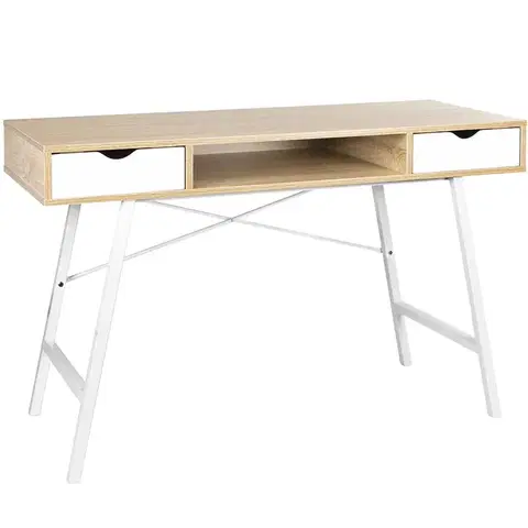 Moderné kancelárske stoly Písací stôl Nordic sonoma/ biely