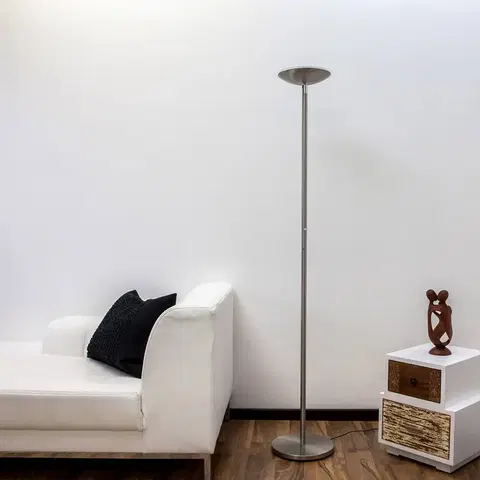 Stojacie lampy Lindby LED stojacia lampa Malea, nikel