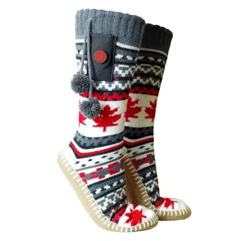 Vyhrievané ponožky a podkolienky Vyhrievané ponožkové topánky Glovii GOB červeno-bielo-šedá - M (36-43)