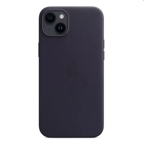 Puzdrá na mobilné telefóny Kožený zadný kryt pre Apple iPhone 14 Plus s MagSafe, atramentovo fialová MPPC3ZM/A