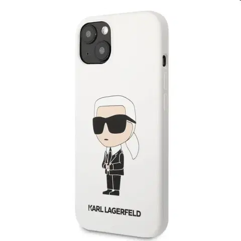 Puzdrá na mobilné telefóny Zadný kryt Karl Lagerfeld Liquid Silicone Ikonik NFT pre Apple iPhone 13, biela 57983112376