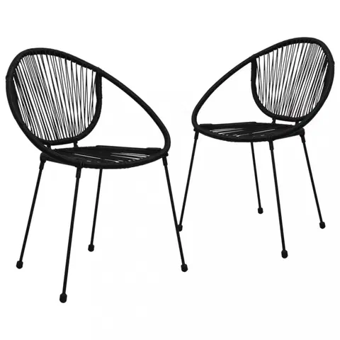 Záhradné kreslá a stoličky Záhradné stoličky 2 ks polyratan čierna Dekorhome