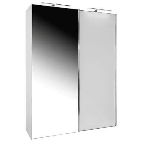 Šatníkové skrine s posuvnými dverami Šatníková skriňa so zrkadlom Sonate Rom, 225x222 Cm, Biela