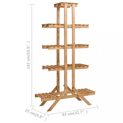 Stojany na kvetiny Stojan na kvety jedľové drevo Dekorhome 142 cm