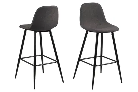 Barové stoličky Dkton Dizajnová barová stolička Nayeli, šedá a čierna 91 cm