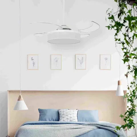 Stropné ventilátory so svetlom Beacon Lighting Strop ventilátor Fanaway Fraser svetlo biela/číra