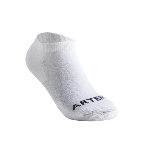 bedminton Detské nízke ponožky RS 100 na raketové športy 3 páry biele