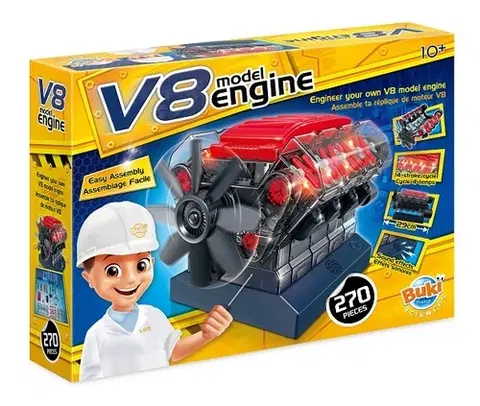 Technické hračky Buki Vedecká stavebnica Motor V8