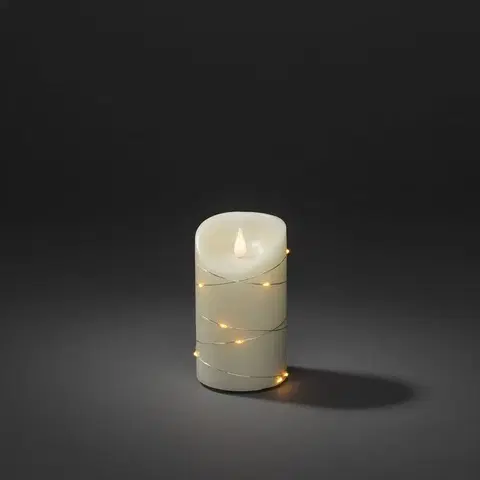 LED sviečky Konstsmide Christmas LED sviečka krémová farba svetla jantárová 13 cm