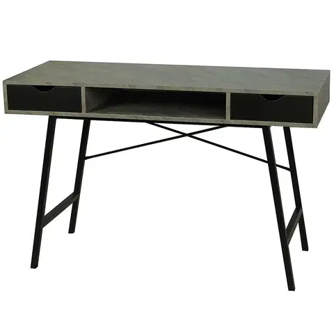 Moderné kancelárske stoly Pracovný Stôl Kobe čierny/betón